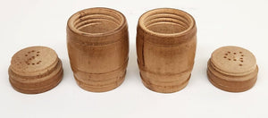 Vintage Wood Barrel Salt & Pepper Shakers