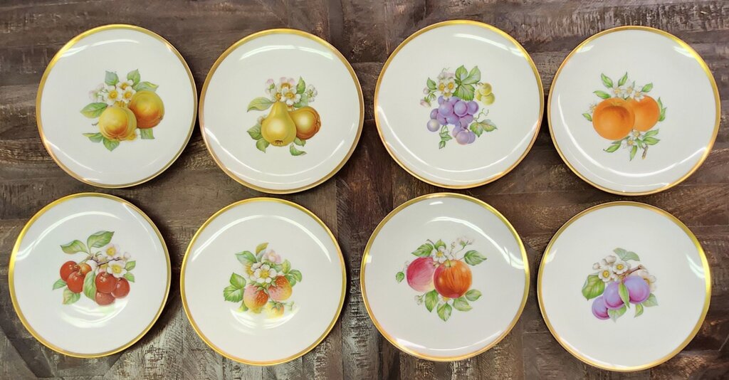 SET 8-Pc Hutschenreuther Gelb Fruit Plates