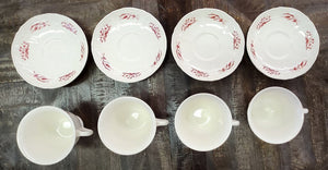 SET Four Wedgwood Williamsburg Iris Cups & Saucers