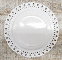Load image into Gallery viewer, Vintage Milk Glass Reticulated Lace Edge Plate
