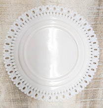 Load image into Gallery viewer, Vintage Milk Glass Reticulated Lace Edge Plate
