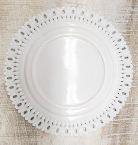 Vintage Milk Glass Reticulated Lace Edge Plate