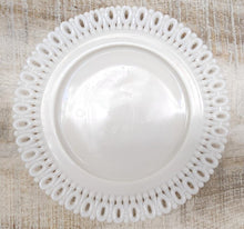 Load image into Gallery viewer, Vintage Milk Glass Reticulated Lace Edge Plate
