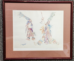 Framed and Matted Giclee "Bermuda Gombeys in Watercolor" signed by Diana Watlington Rootnik