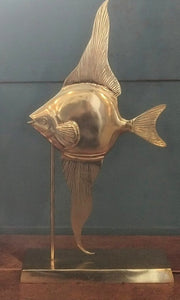 22" Brass Fish on Stand