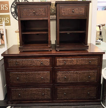 Load image into Gallery viewer, SET 3-Pc Pier 1 Melia Dresser and Two Nightstands
