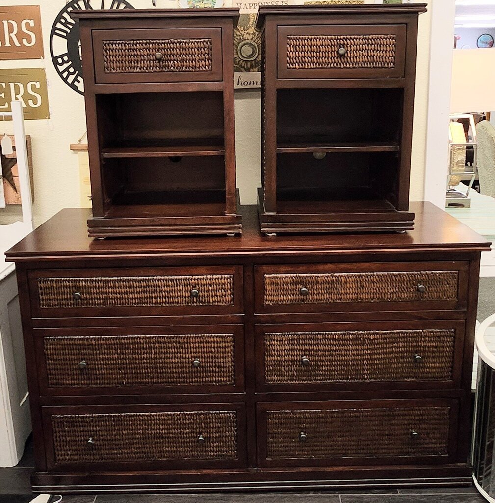 SET 3-Pc Pier 1 Melia Dresser and Two Nightstands