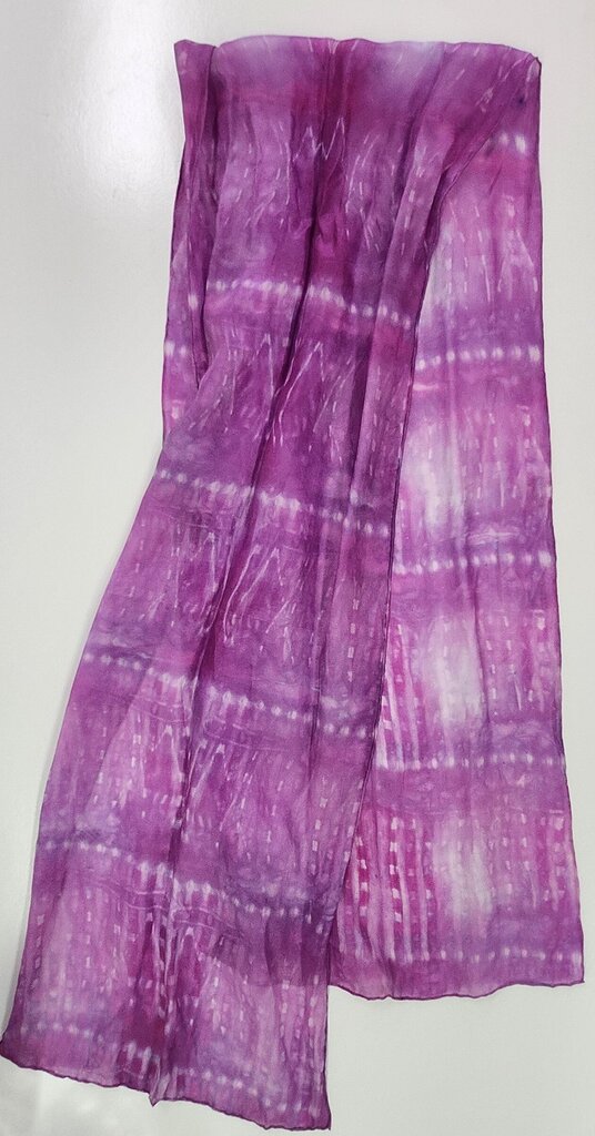 Women's Silk Scarf - Purple Tie-Dye Style