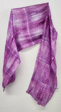 Load image into Gallery viewer, Women&#39;s Silk Scarf - Purple Tie-Dye Style
