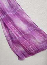 Load image into Gallery viewer, Women&#39;s Silk Scarf - Purple Tie-Dye Style
