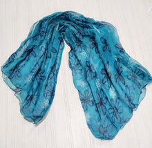 Load image into Gallery viewer, Turquoise Floral Women&#39;s Scarf
