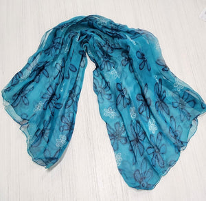 Turquoise Floral Women's Scarf