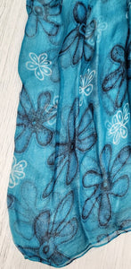 Turquoise Floral Women's Scarf