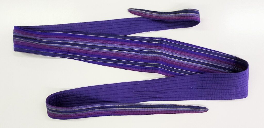 Women's Purple Striped Cotton Sash Belt