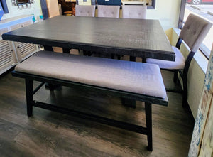 6 Piece Counter Height Dining Set (Table, Bench, 4 Chairs)