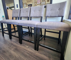 6 Piece Counter Height Dining Set (Table, Bench, 4 Chairs)