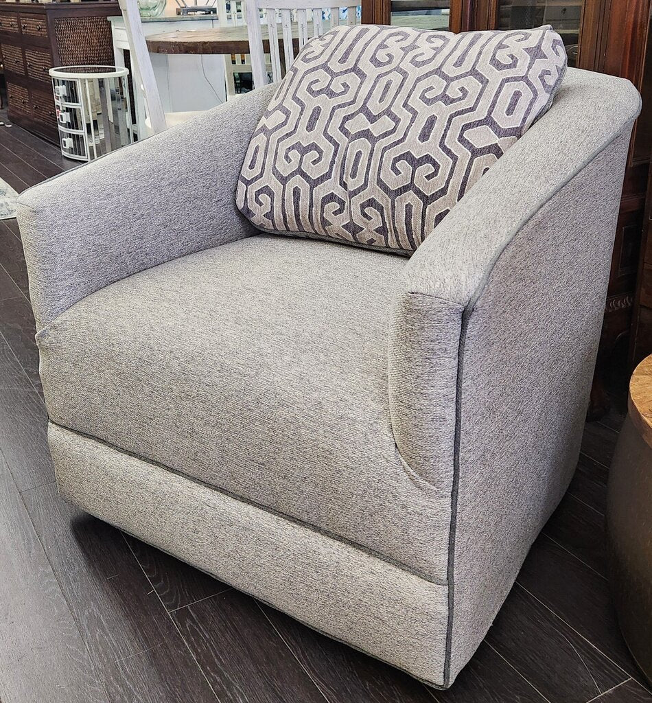 Gray Upholstered Swivel Chair