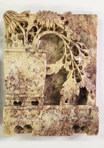Carved Asian Soapstone Bookends