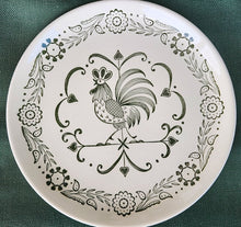Load image into Gallery viewer, SET 4-Pc Vintage Scio Pottery Provincial Green Rooster Dinner Plates
