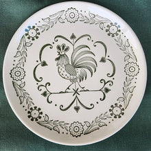 Load image into Gallery viewer, SET 4-Pc Vintage Scio Pottery Provincial Green Rooster Dinner Plates

