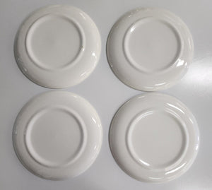 SET 4-Pc Vintage Scio Pottery Provincial Green Rooster Dinner Plates