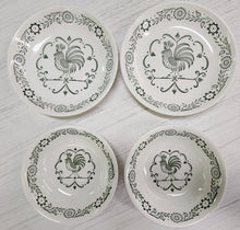Load image into Gallery viewer, SET 4-Pc Vintage Scio Pottery Provincial Green Rooster Bowls
