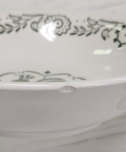 SET 4-Pc Vintage Scio Pottery Provincial Green Rooster Bowls