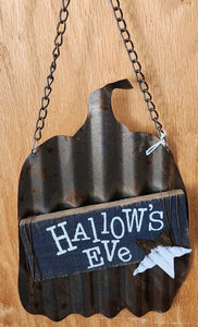 NEW 10" Salvage Pumpkin Sign - Hallow's Eve F181113