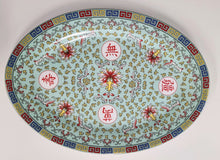 Load image into Gallery viewer, 10&quot; Mun Shou Oval Porcelain Serving Platter
