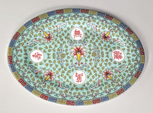 Load image into Gallery viewer, 14&quot; Mun Shou Oval Porcelain Serving Platter
