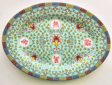 Load image into Gallery viewer, 14&quot; Mun Shou Oval Porcelain Serving Platter
