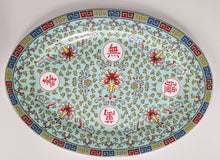 Load image into Gallery viewer, 14&quot; Mun Shou Oval Porcelain Serving Platter
