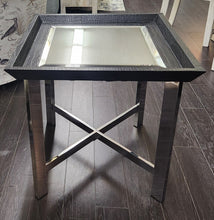 Load image into Gallery viewer, Beveled Mirror Top Chrome Table (24&quot; x 24&quot;)
