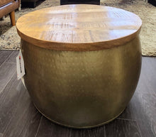 Load image into Gallery viewer, Powell Hammered Drum Storage Table
