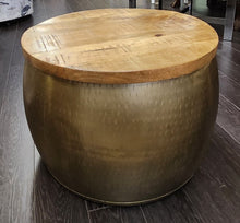 Load image into Gallery viewer, Powell Hammered Drum Storage Table
