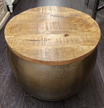 Load image into Gallery viewer, Powell Hammered Drum Storage Table
