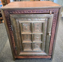 Load image into Gallery viewer, Reclaimed Wood &amp; Brass Nightstand - as found - Made in India
