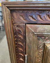 Load image into Gallery viewer, Reclaimed Wood &amp; Brass Nightstand - as found - Made in India
