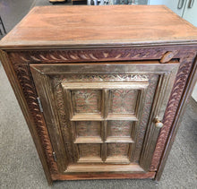 Load image into Gallery viewer, Reclaimed Wood &amp; Brass Nightstand - as found - Made in India
