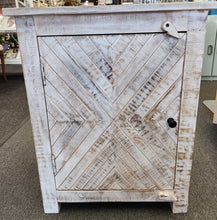 Load image into Gallery viewer, NEW Whitewashed Mango Herringbone Nightstand - T-20ww
