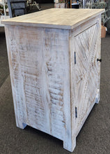 Load image into Gallery viewer, NEW Whitewashed Mango Herringbone Nightstand - T-20ww
