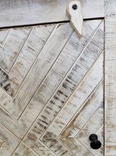 Load image into Gallery viewer, NEW Whitewashed Mango Herringbone Nightstand - T-20ww
