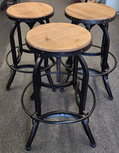 Load image into Gallery viewer, SET 3-Pc Industrial Style Adjustable Stools
