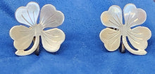 Load image into Gallery viewer, Vintage Sterling Silver Shamrock Four Leaf Clover Earrings 925
