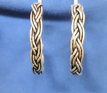 Load image into Gallery viewer, Sterling Silver Braided Hoop Earrings 925

