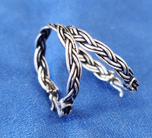 Load image into Gallery viewer, Sterling Silver Braided Hoop Earrings 925
