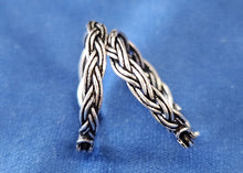 Load image into Gallery viewer, Sterling Silver Braided Hoop Earrings 925
