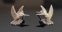Load image into Gallery viewer, Sterling Silver Hummingbird Earrings 925
