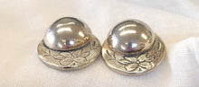 Load image into Gallery viewer, Vintage Silvertone Debossed Clip Earrings
