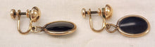 Load image into Gallery viewer, Vintage Amco Faux Onyx 12k gf Screwback Earrings
